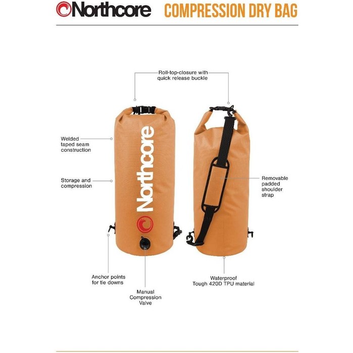 2024 Northcore 30L Compression Bag NOCO133BB - Orange